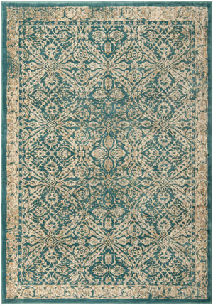 Teal 8' x 11' 4 Oslo Rectangle Area Rug 100% Polypropylene Traditional Classic Vintage Distressed Carpet for Indoor Home Decor for Sale at Rug Engine