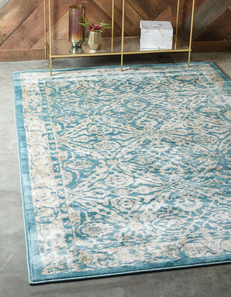 Teal 2' x 3' 1 Oslo Rectangle Area Rug 100% Polypropylene Traditional Classic Vintage Distressed Carpet for Indoor Home Decor for Sale at Rug Engine
