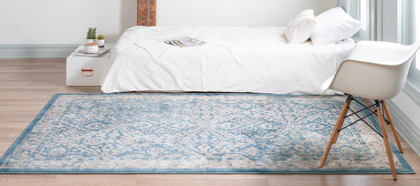 Teal 4' 1 x 6' 1 Oslo Rectangle Area Rug 100% Polypropylene Traditional Classic Vintage Distressed Carpet for Indoor Home Decor for Sale at Rug Engine