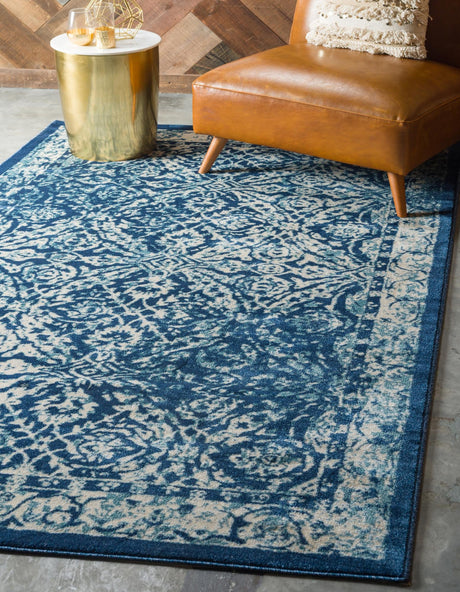 Navy Blue 5' x 8' Oslo Rectangle Area Rug 100% Polypropylene Traditional Classic Vintage Distressed Carpet for Indoor Home Decor for Sale at Rug Engine