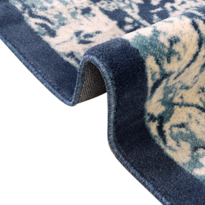 Navy Blue 5' x 8' Oslo Rectangle Area Rug 100% Polypropylene Traditional Classic Vintage Distressed Carpet for Indoor Home Decor for Sale at Rug Engine