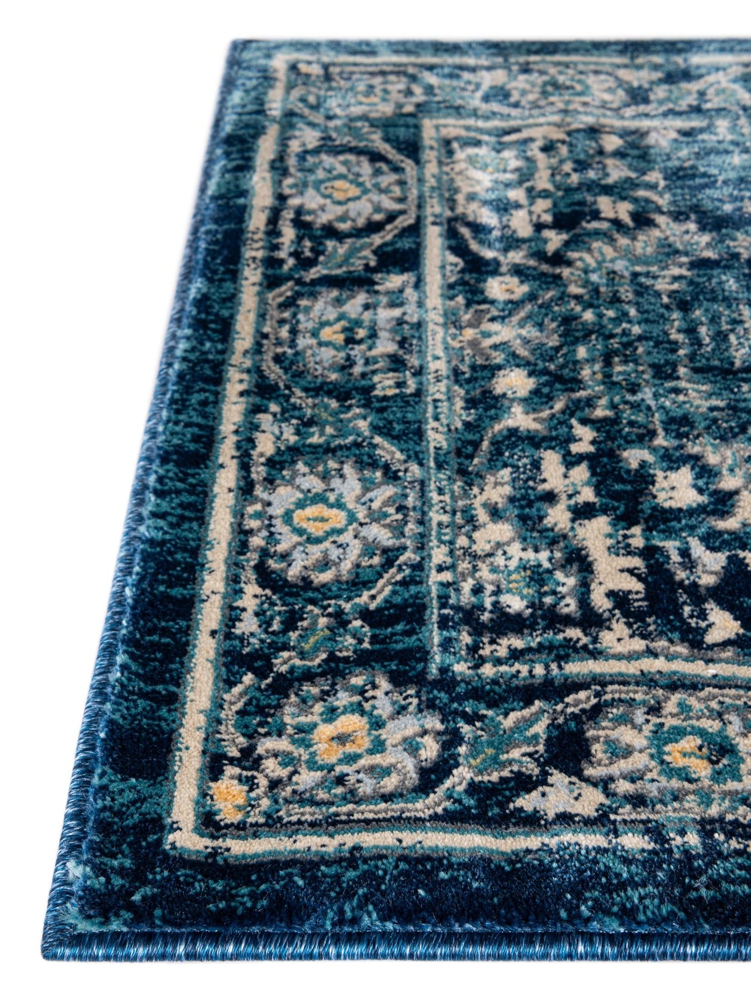 Navy Blue 3' x 13' Oslo Runner Area Rug 100% Polypropylene Traditional Classic Vintage Distressed Carpet for Indoor Home Decor for Sale at Rug Engine