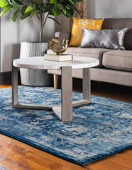 Navy Blue 5' x 8' Oslo Rectangle Area Rug 100% Polypropylene Traditional Classic Vintage Distressed Carpet for Indoor Home Decor for Sale at Rug Engine