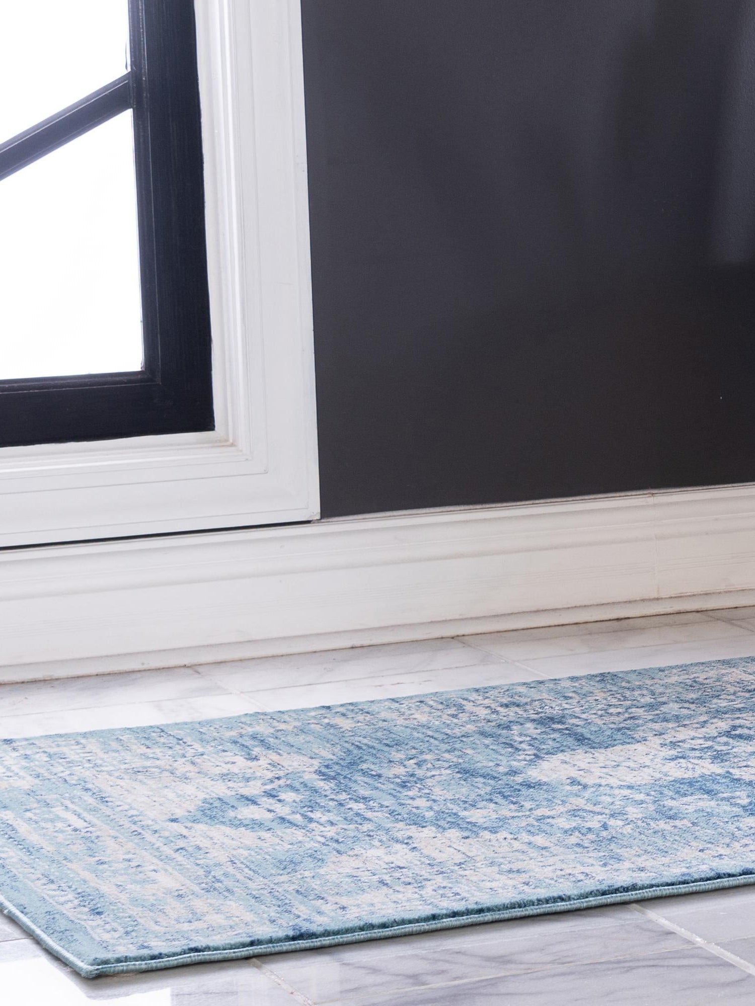 Navy Blue 2' 7 x 10' Oslo Runner Area Rug 100% Polypropylene Traditional Classic Vintage Distressed Carpet for Indoor Home Decor for Sale at Rug Engine