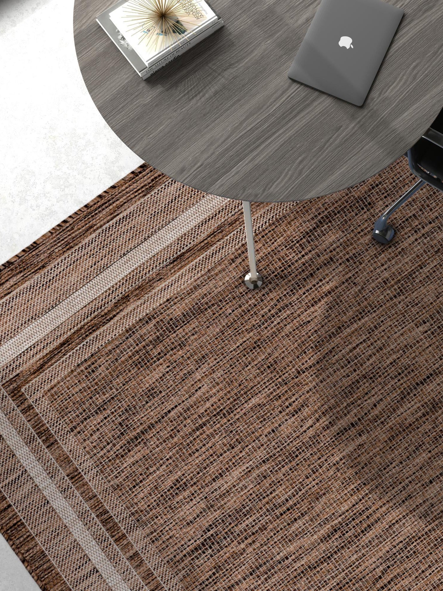 Brown 10' x 14' 1 Outdoor Border Rectangle Area Rug Weather Resistant for Patio, Deck, Terrace, Balcony, Porch 100% Polypropylene Classic Bordered Carpet for Sale at Rug Engine