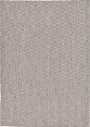Beige 7' 10 x 11' Outdoor Solid Rectangle Area Rug Weather Resistant for Patio, Deck, Terrace, Balcony, Porch 100% Polypropylene Minimalist Waterproof Carpet for Sale at Rug Engine