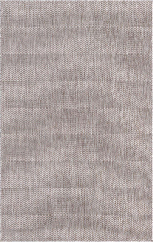 Beige 5' 3 x 8' Outdoor Solid Rectangle Area Rug Weather Resistant for Patio, Deck, Terrace, Balcony, Porch