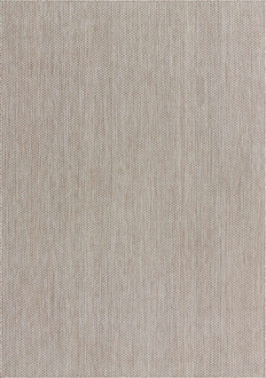 Beige 7' 1 x 10' Outdoor Solid Rectangle Area Rug Weather Resistant for Patio, Deck, Terrace, Balcony, Porch
