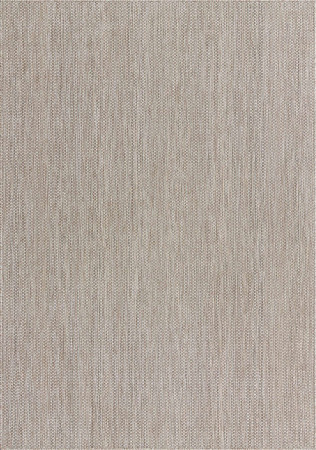 Beige 7' 1 x 10' Outdoor Solid Rectangle Area Rug Weather Resistant for Patio, Deck, Terrace, Balcony, Porch