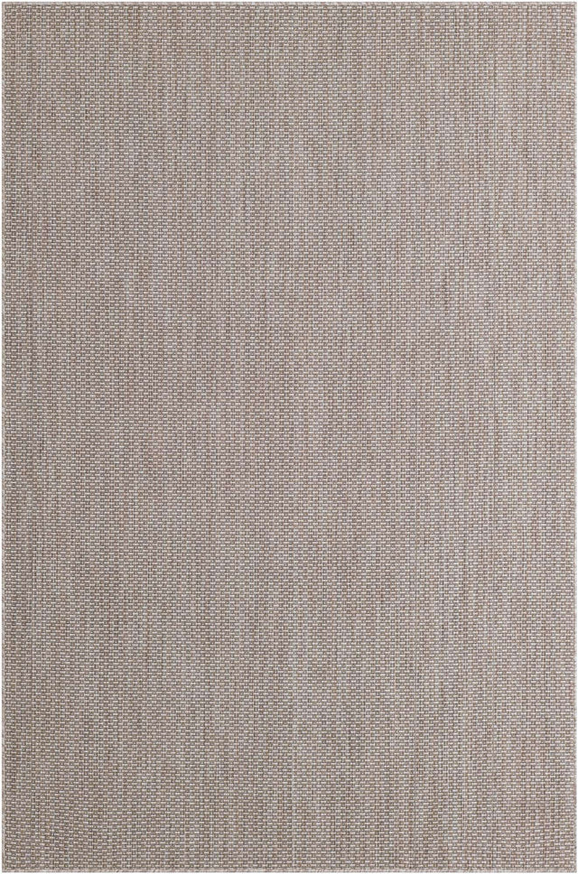 Beige 6' 1 x 9' Outdoor Solid Rectangle Area Rug Weather Resistant for Patio, Deck, Terrace, Balcony, Porch 100% Polypropylene Minimalist Waterproof Carpet for Sale at Rug Engine