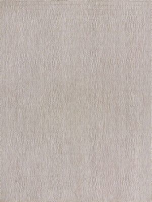 Beige 9' x 12' Outdoor Solid Rectangle Area Rug Weather Resistant for Patio, Deck, Terrace, Balcony, Porch 100% Polypropylene Minimalist Waterproof Carpet for Sale at Rug Engine