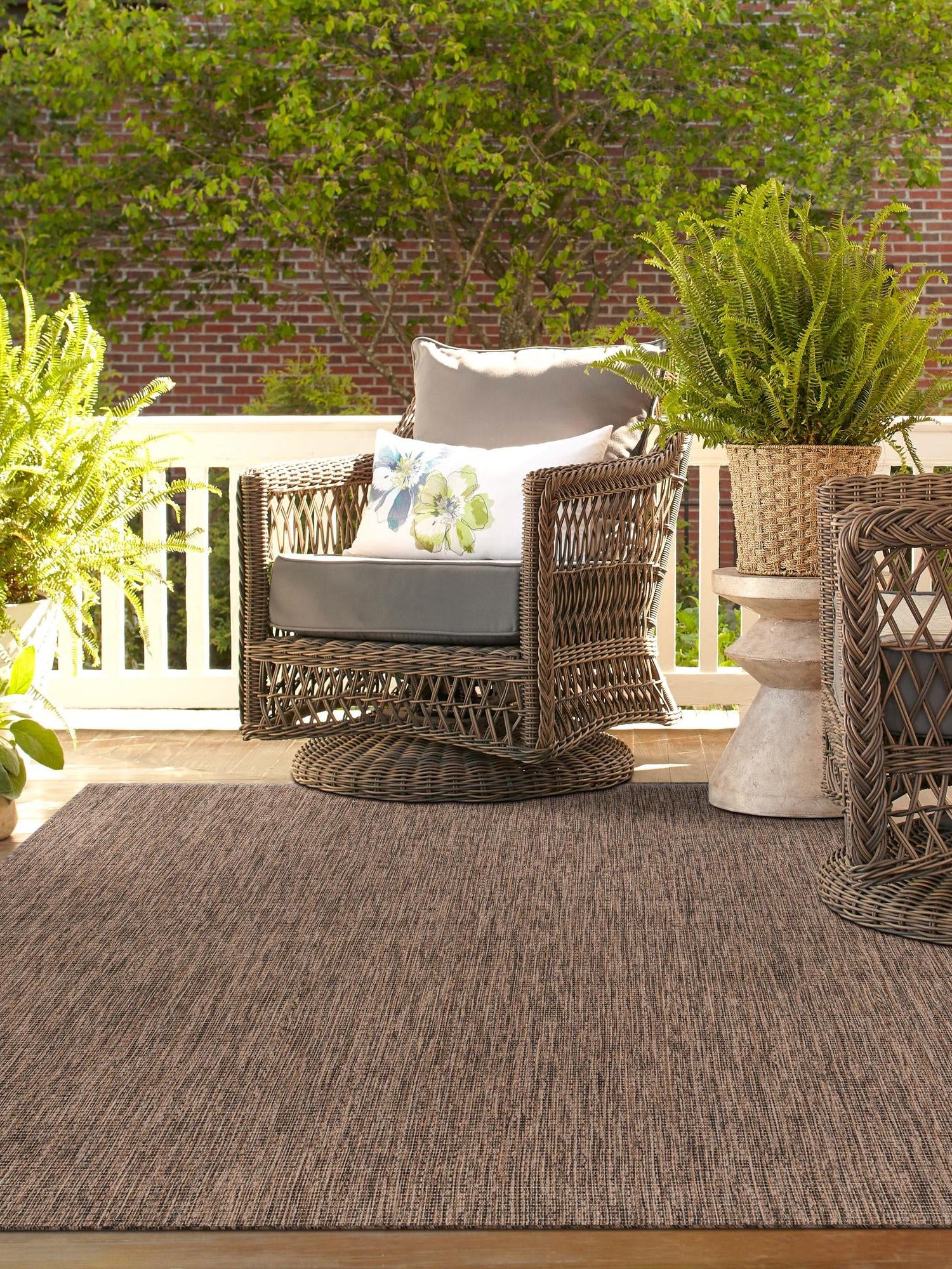 Light Brown 3' 1 x 5' 3 Outdoor Solid Rectangle Area Rug Weather Resistant for Patio, Deck, Terrace, Balcony, Porch 100% Polypropylene Minimalist Waterproof Carpet for Sale at Rug Engine
