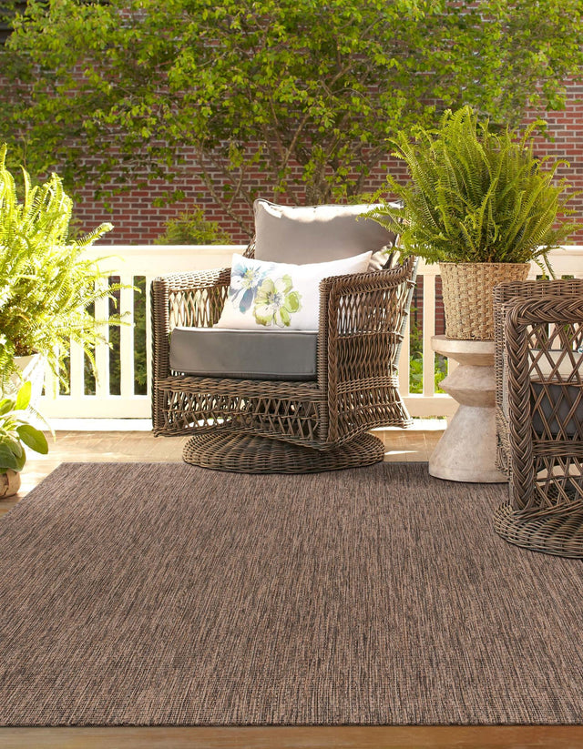 Light Brown 4' 1 x 6' 1 Outdoor Solid Rectangle Rug