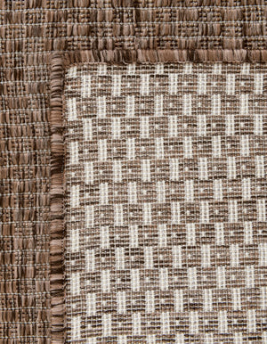 Light Brown 5' 3 x 7' 1 Outdoor Solid Rectangle Area Rug Weather Resistant for Patio, Deck, Terrace, Balcony, Porch 100% Polypropylene Minimalist Waterproof Carpet for Sale at Rug Engine