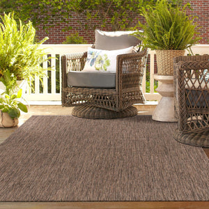 Light Brown 5' 3 x 7' 1 Outdoor Solid Rectangle Area Rug Weather Resistant for Patio, Deck, Terrace, Balcony, Porch 100% Polypropylene Minimalist Waterproof Carpet for Sale at Rug Engine