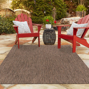 Light Brown 5' 3 x 7' 1 Outdoor Solid Rectangle Area Rug Weather Resistant for Patio, Deck, Terrace, Balcony, Porch 100% Polypropylene Minimalist Waterproof Carpet for Sale at Rug Engine