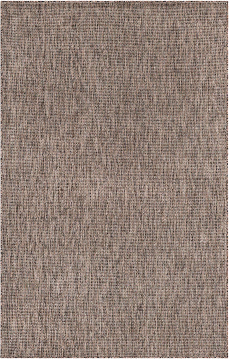 Light Brown 5' 3 x 8' Outdoor Solid Rectangle Area Rug Weather Resistant for Patio, Deck, Terrace, Balcony, Porch