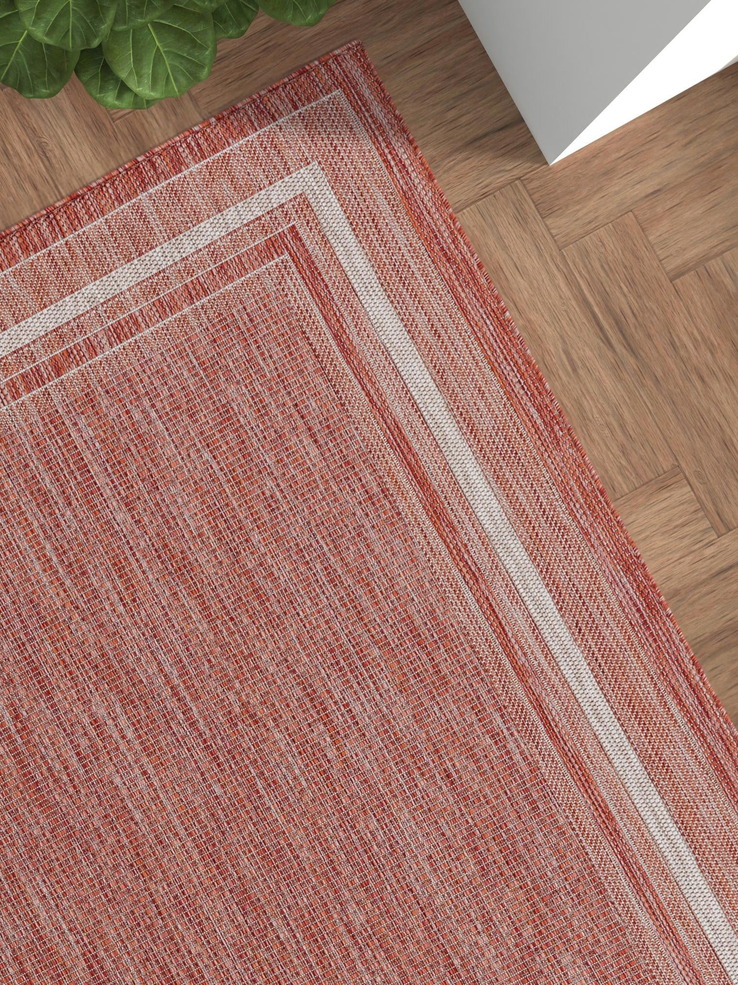 Rust Red 10' x 14' 1 Outdoor Border Rectangle Area Rug Weather Resistant for Patio, Deck, Terrace, Balcony, Porch 100% Polypropylene Classic Bordered Carpet for Sale at Rug Engine