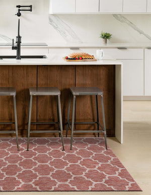 Rust Red 9' x 12' Outdoor Trellis Rectangle Rug