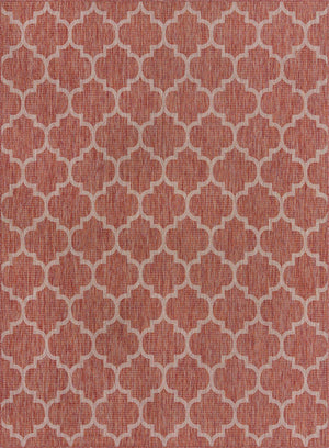 Rust Red 9' x 12' Outdoor Trellis Rectangle Rug