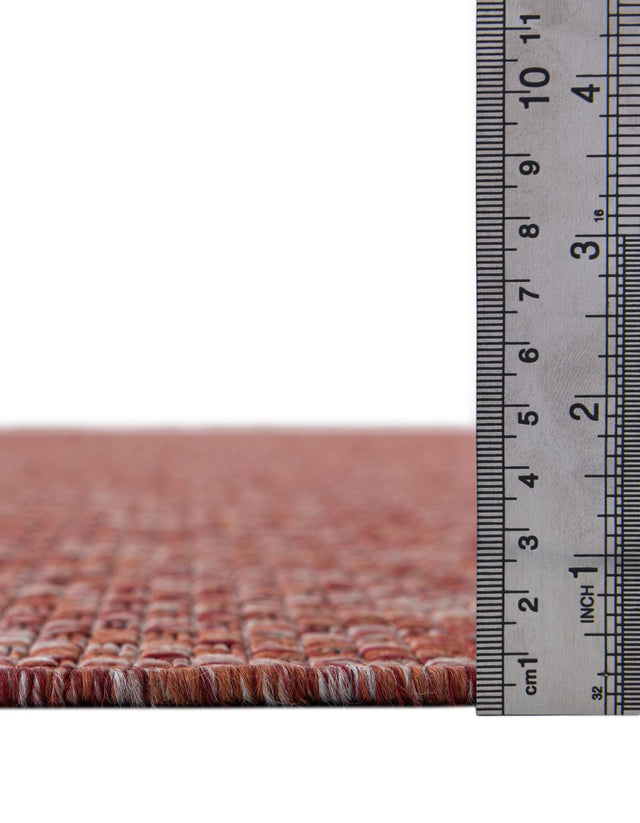 Rust Red 5' 3 x 8' Outdoor Solid Rectangle Area Rug Weather Resistant for Patio, Deck, Terrace, Balcony, Porch 100% Polypropylene Minimalist Waterproof Carpet for Sale at Rug Engine