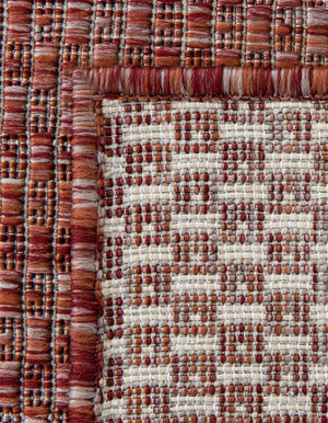 Rust Red 7' 10 x 11' Outdoor Solid Rectangle Area Rug Weather Resistant for Patio, Deck, Terrace, Balcony, Porch