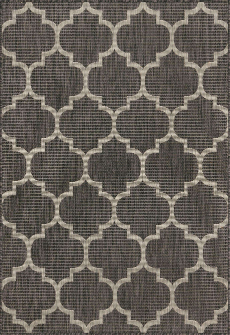 Black 4' 1 x 6' 1 Outdoor Trellis Rectangle Rug