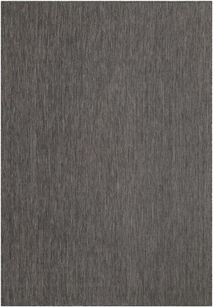 Black 7' 10 x 11' Outdoor Solid Rectangle Area Rug Weather Resistant for Patio, Deck, Terrace, Balcony, Porch