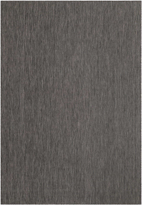 Black 7' 10 x 11' Outdoor Solid Rectangle Area Rug Weather Resistant for Patio, Deck, Terrace, Balcony, Porch