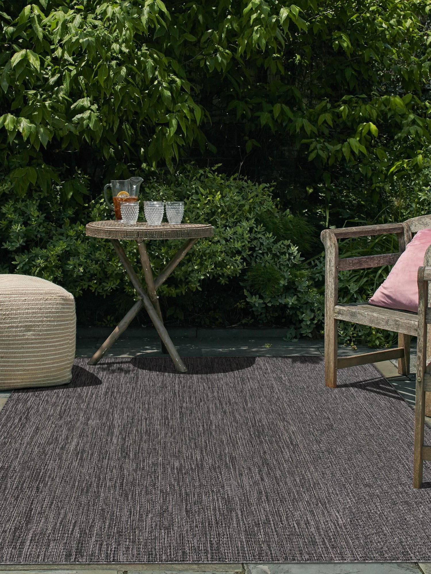 Black 12' x 16' 1 Outdoor Solid Rectangle Area Rug Weather Resistant for Patio, Deck, Terrace, Balcony, Porch 100% Polypropylene Minimalist Waterproof Carpet for Sale at Rug Engine