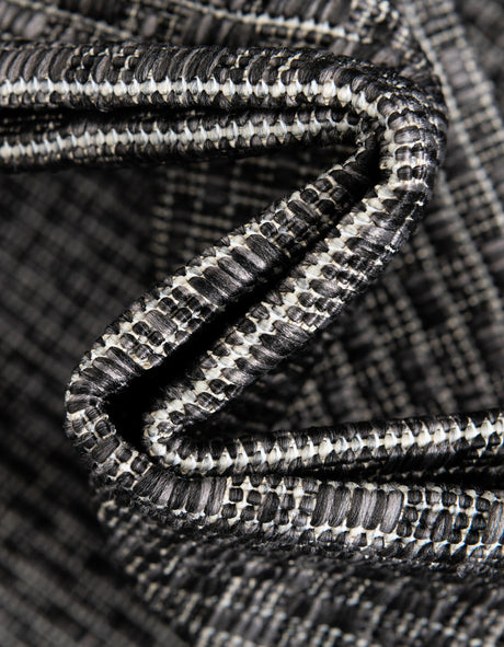 Black 4' 1 x 6' 1 Outdoor Solid Rectangle Area Rug Weather Resistant for Patio, Deck, Terrace, Balcony, Porch Discounted Clearance Final Sale 100% Polypropylene Minimalist Waterproof Carpet for Sale at Rug Engine