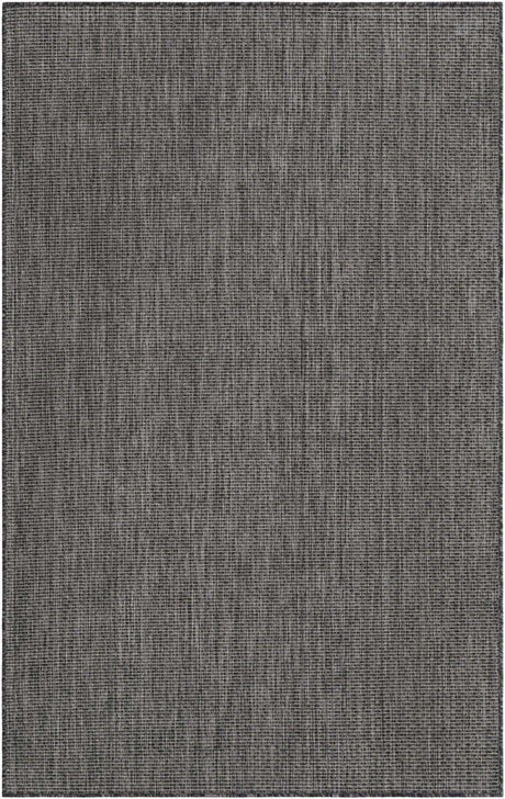 Black 5' 3 x 8' Outdoor Solid Rectangle Area Rug Weather Resistant for Patio, Deck, Terrace, Balcony, Porch