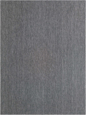 Black 9' x 12' Outdoor Solid Rectangle Rug