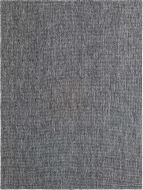 Black 9' x 12' Outdoor Solid Rectangle Rug