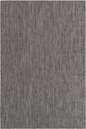Black 4' 1 x 6' 1 Outdoor Solid Rectangle Rug
