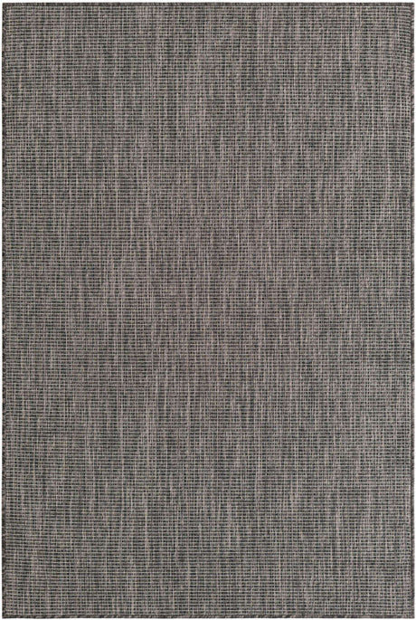Black 4' 1 x 6' 1 Outdoor Solid Rectangle Rug
