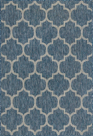 Navy Blue 4' 1 x 6' 1 Outdoor Trellis Rectangle Rug