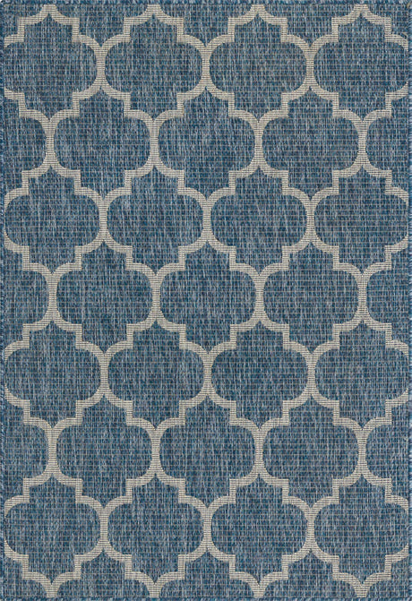 Navy Blue 4' 1 x 6' 1 Outdoor Trellis Rectangle Rug