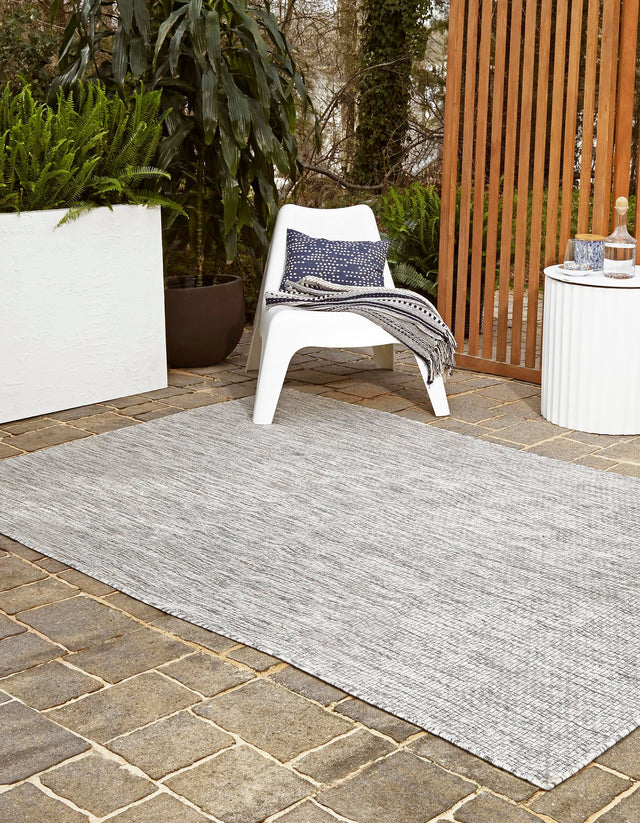 Light Gray 10' x 13' 1 Outdoor Solid Rectangle Area Rug Weather Resistant for Patio, Deck, Terrace, Balcony, Porch 100% Polypropylene Minimalist Waterproof Carpet for Sale at Rug Engine