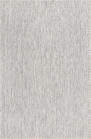 Light Gray 5' 3 x 8' Outdoor Solid Rectangle Area Rug Weather Resistant for Patio, Deck, Terrace, Balcony, Porch