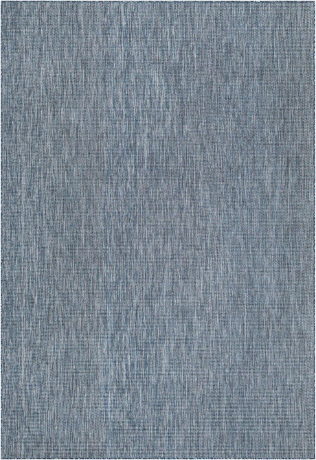 Blue 8' x 11' Outdoor Solid Rectangle Rug
