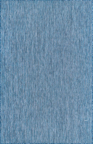 Blue 5' 3 x 8' Outdoor Solid Rectangle Rug