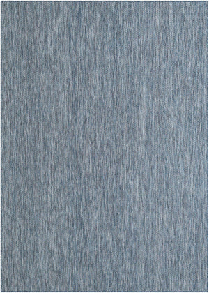 Blue 7' 1 x 10' Outdoor Solid Rectangle Rug