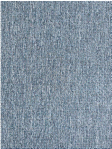 Blue 9' x 12' Outdoor Solid Rectangle Rug