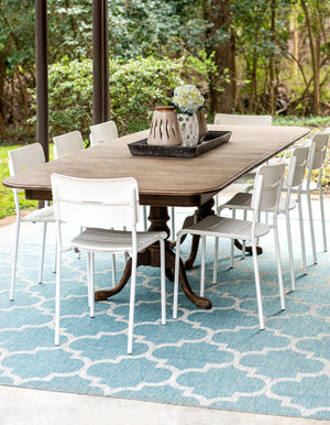 Aquamarine 7' 1 x 10' Outdoor Trellis Rectangle Rug
