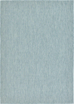 Aquamarine 7' 10 x 11' Outdoor Solid Rectangle Area Rug Weather Resistant for Patio, Deck, Terrace, Balcony, Porch 100% Polypropylene Minimalist Waterproof Carpet for Sale at Rug Engine