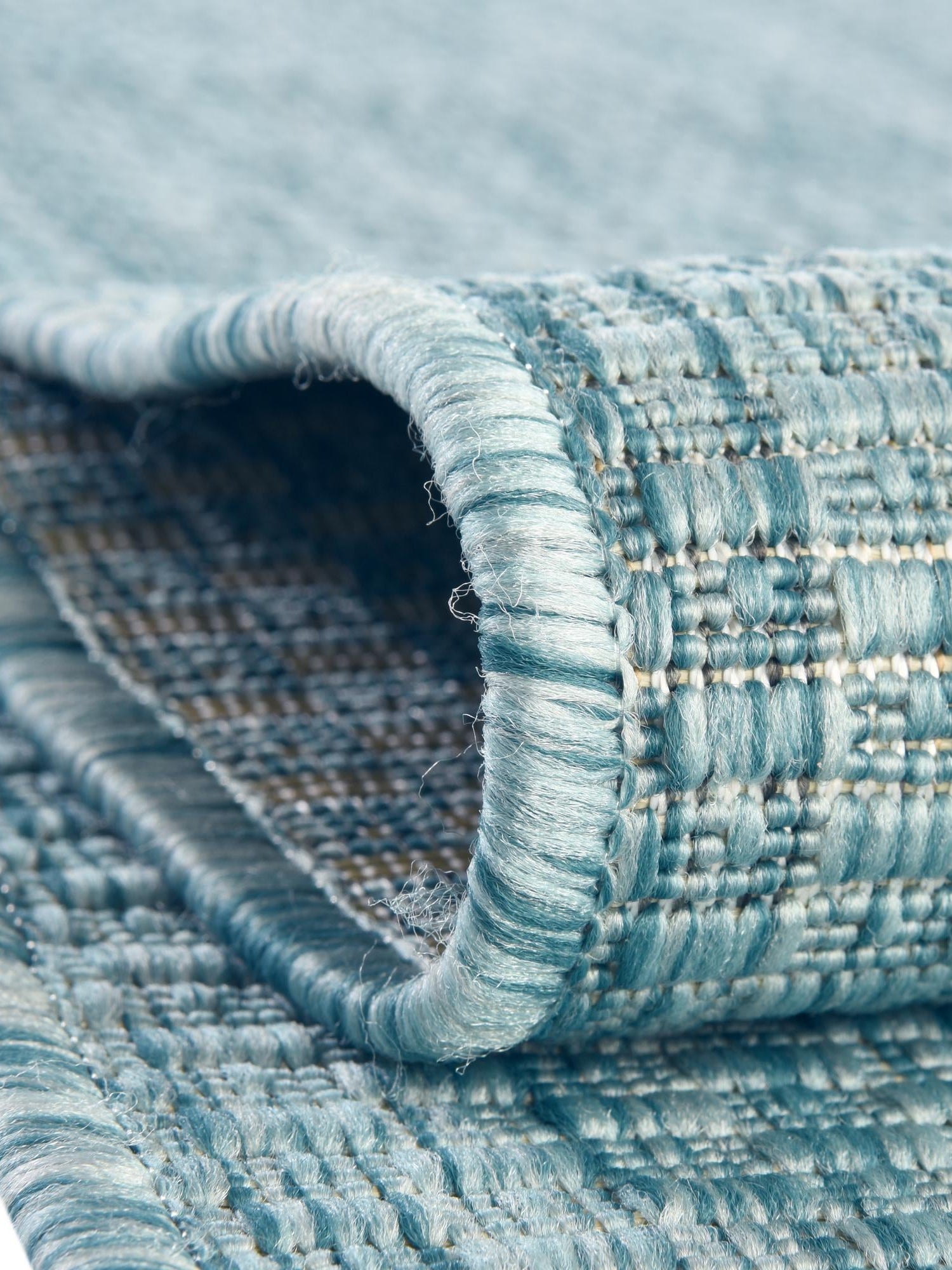 Aquamarine 5' 3 x 8' Outdoor Solid Rectangle Area Rug Weather Resistant for Patio, Deck, Terrace, Balcony, Porch 100% Polypropylene Minimalist Waterproof Carpet for Sale at Rug Engine