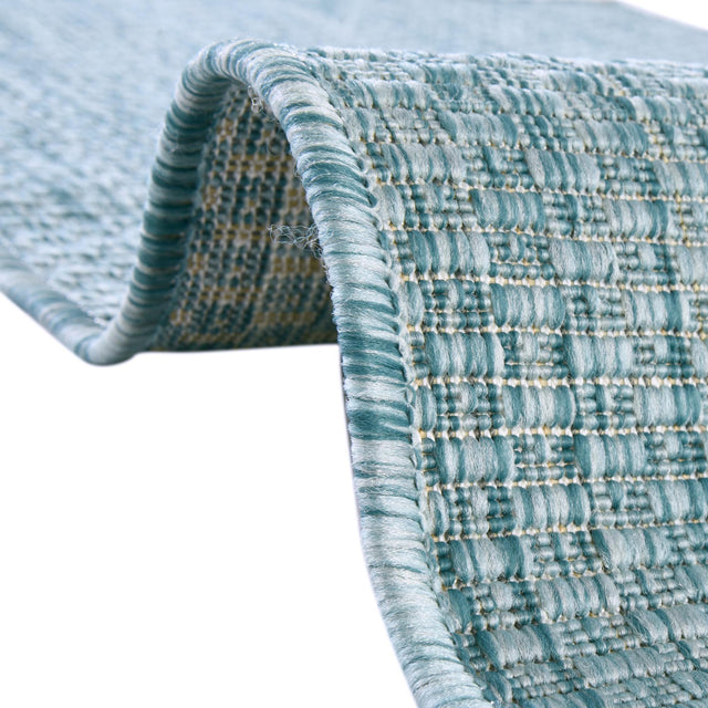 Aquamarine 2' x 3' 1 Outdoor Solid Rectangle Area Rug Weather Resistant for Patio, Deck, Terrace, Balcony, Porch 100% Polypropylene Minimalist Waterproof Carpet for Sale at Rug Engine