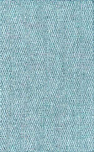 Aquamarine 5' 3 x 8' Outdoor Solid Rectangle Rug
