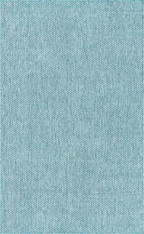 Aquamarine 5' 3 x 8' Outdoor Solid Rectangle Rug